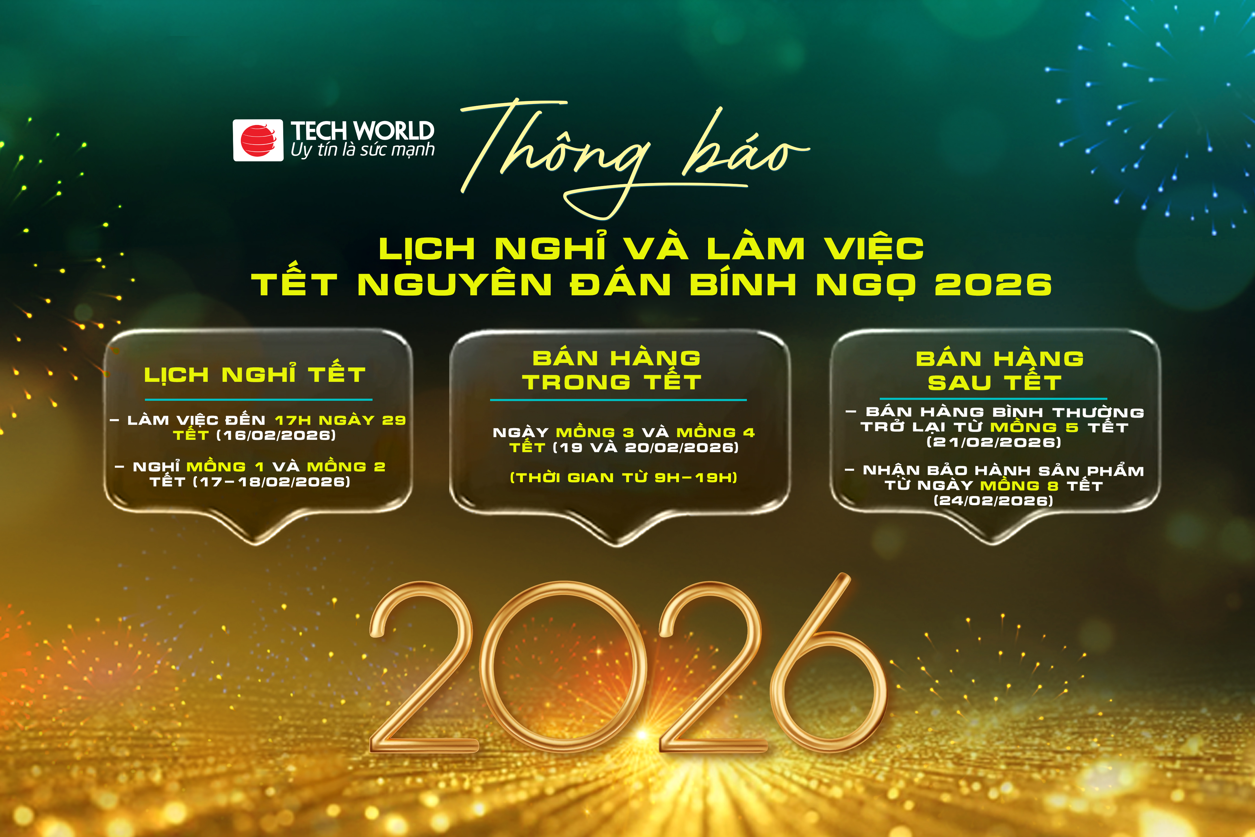 LỊCH LÀM VIỆC TẾT