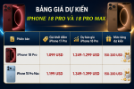 Dự báo iPhone 18 Pro sẽ tăng giá cao so với thế hệ tiền nhiệm