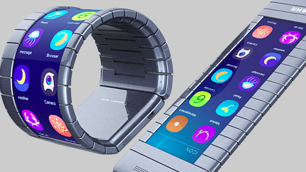 Ngắm chiếc điện thoại uốn cong đầu tiên trên thế giới