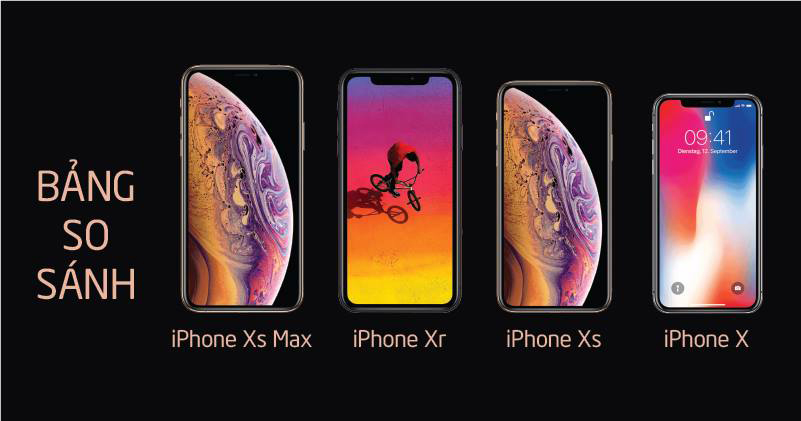 So sánh sự giống và khác nhau giữa iPhone X, Xr, Xs và Xs Max 