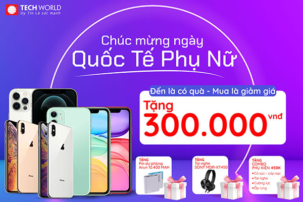 Nhận quà hấp dẫn Ngày quốc tế phụ nữ 8-3 khi mua hàng tại Techworld