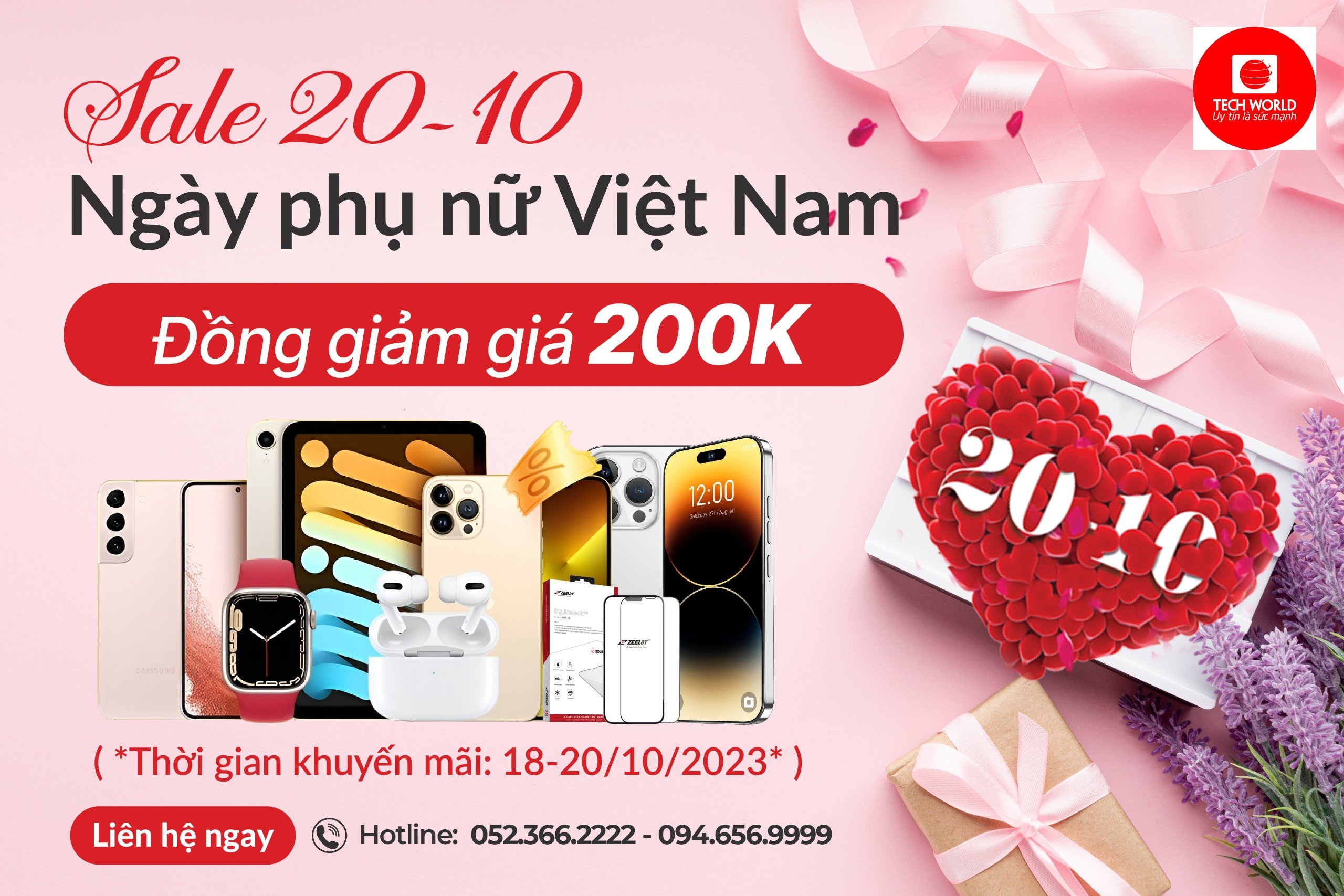 Nhiều ưu đãi chào mừng ngày Phụ nữ Việt Nam 20/10 tại Techworldmobile