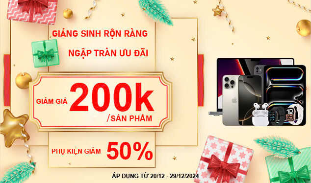 Đón Giáng Sinh quà linh đình tại Techworldmobile từ 20 - 29/12/2024