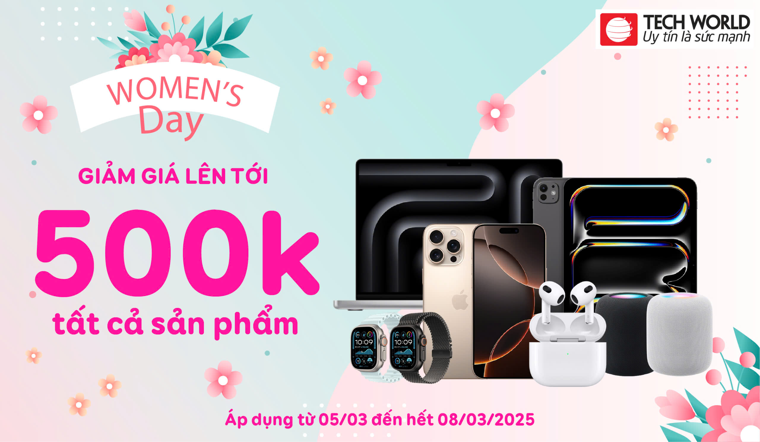 Ưu đãi 8/3 quà tặng bao la cho khách hàng mua sắm tại Techworldmobile