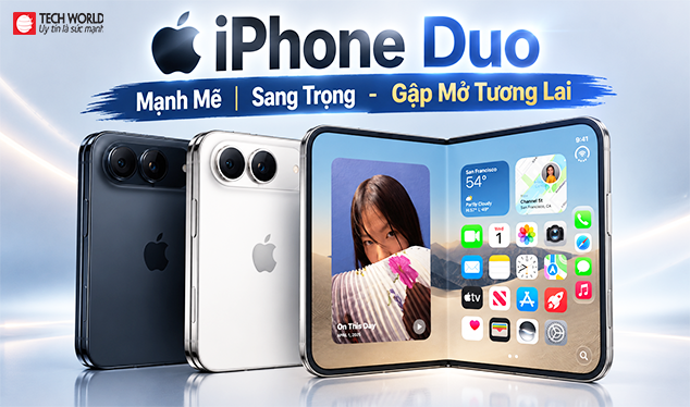 iPhone Duo mẫu điện thoại gập đầu tiên của Apple vừa ra mắt đã gây ấn tượng mạnh