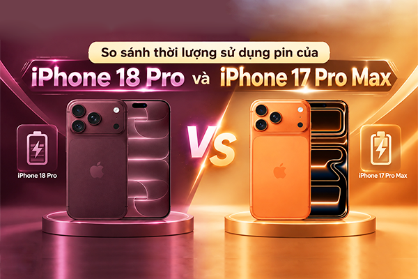 So sánh thời lượng sử dụng pin của iPhone 18 Pro và iPhone 17 Pro Max