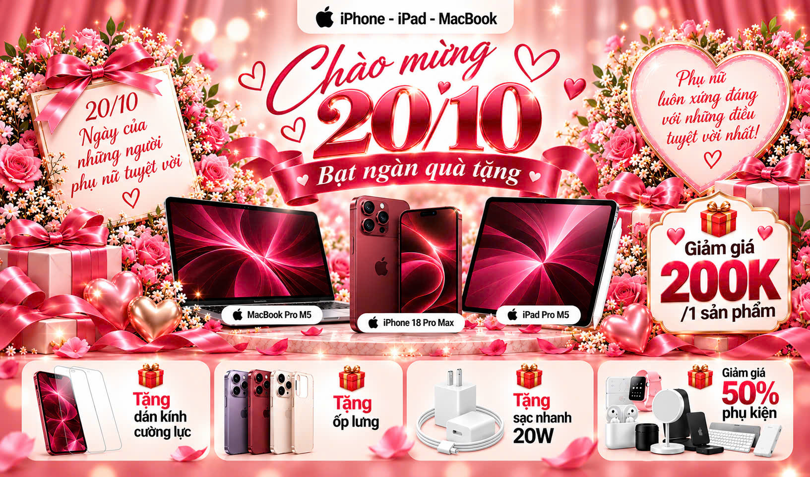 Ưu đãi tri ân chào mừng ngày phụ nữ Việt Nam 20/10 tại Techworld Mobile