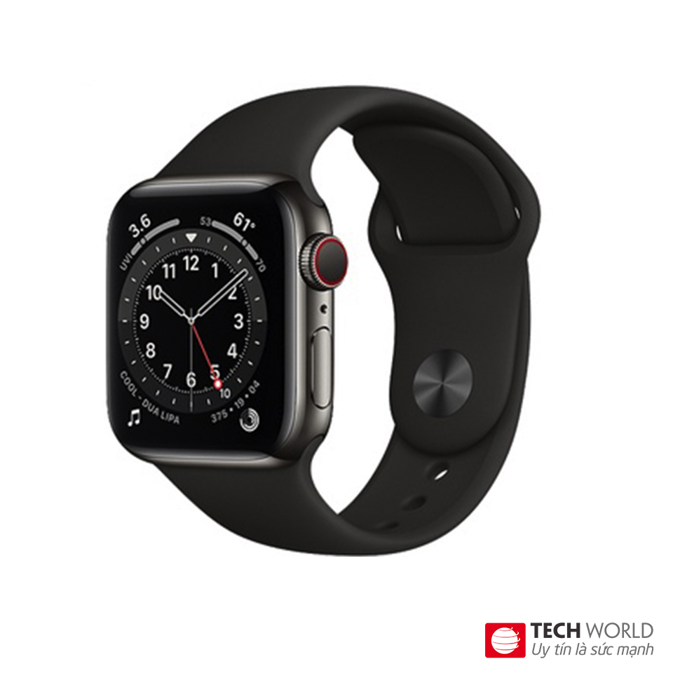 Apple Watch Series 6 (LTE-Esim) 40mm Viền Thép Dây Cao Su - Chính hãng QT