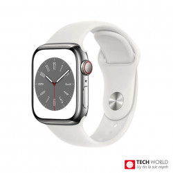 Apple Watch Series 8 (LTE) 45mm Viền Thép dây Cao su New 100% - Chính hãng Quốc Tế